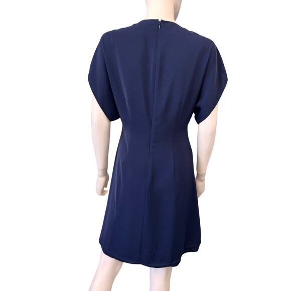 NEW LUXELY Evening Blue Short Sleeve Lush Satin Azalea Mini Dress Size 4 - Picture 7 of 11